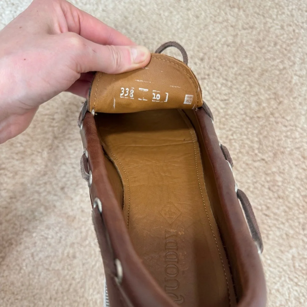 Quoddy Canoe Shoe Moc Boat Loafer Brown Leather Sz 10
